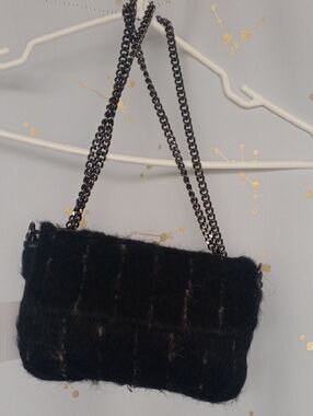 🔥Black cashmere, wool Chain Strap Crossbody Bag